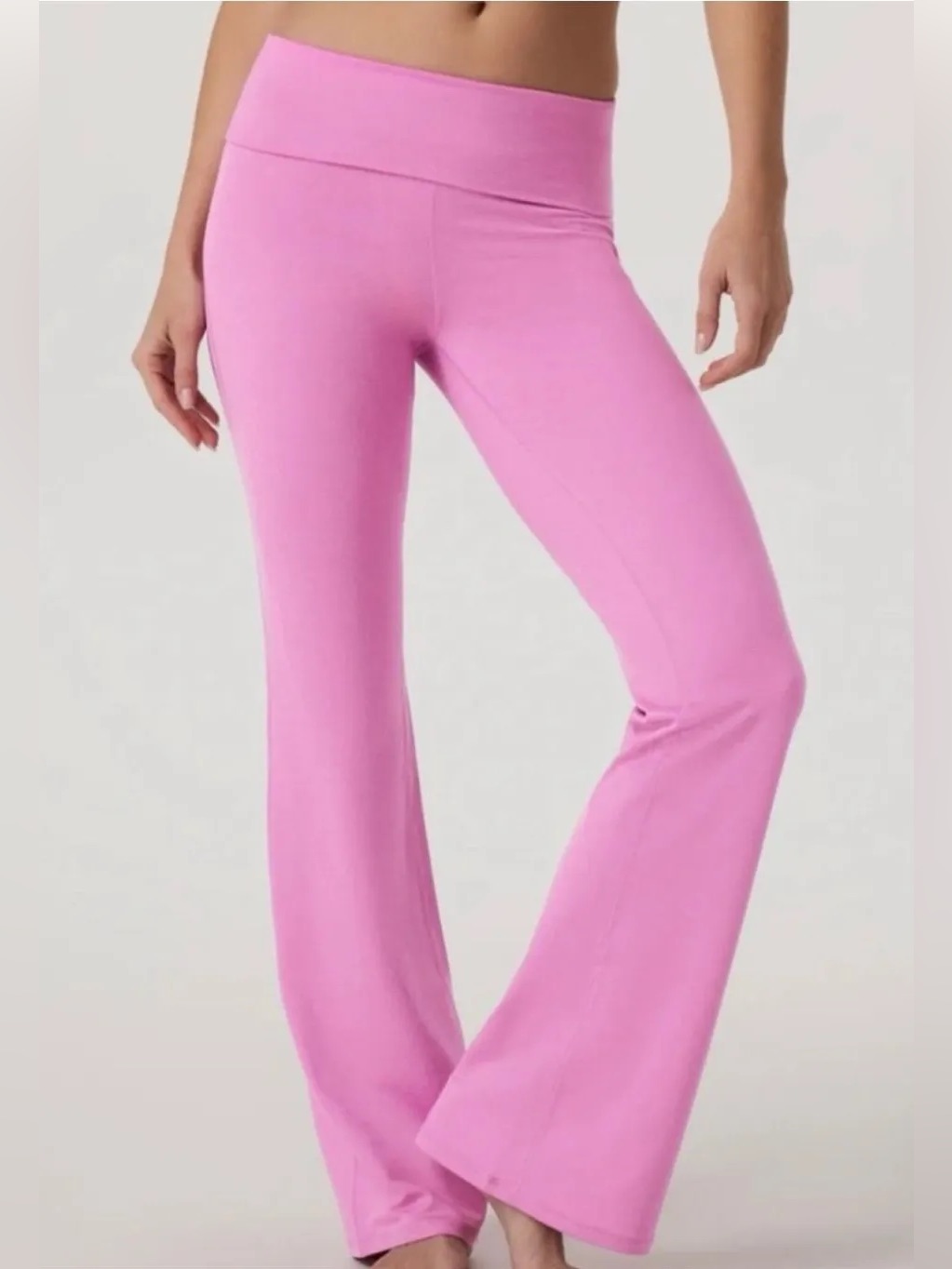 Vuori Halo Foldover Pants In Azaela Heather Pink - Women's Vw4339 Size Xl